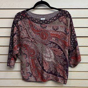 Vintage 90s Pink Paisley 3/4 Sweater